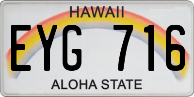 HI license plate EYG716