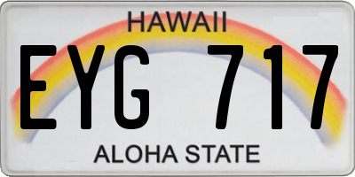 HI license plate EYG717