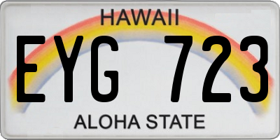 HI license plate EYG723