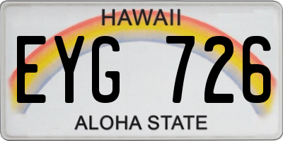 HI license plate EYG726