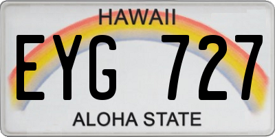HI license plate EYG727