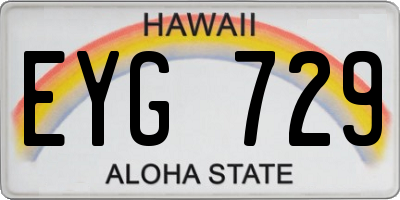 HI license plate EYG729