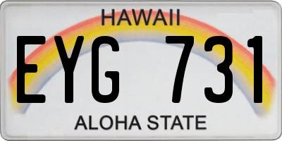 HI license plate EYG731