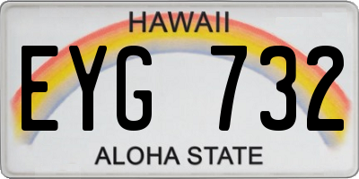 HI license plate EYG732