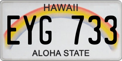 HI license plate EYG733