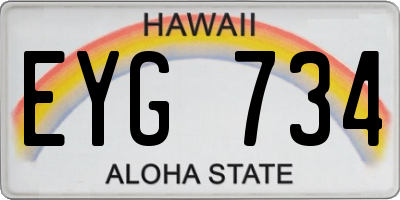 HI license plate EYG734