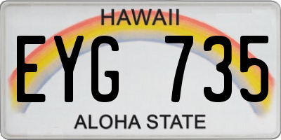 HI license plate EYG735
