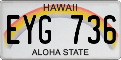 HI license plate EYG736