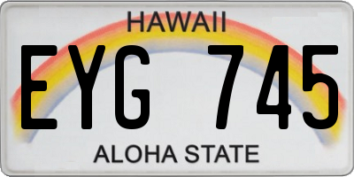HI license plate EYG745