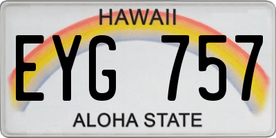 HI license plate EYG757