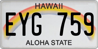 HI license plate EYG759