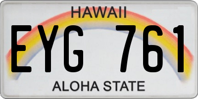 HI license plate EYG761