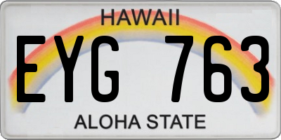 HI license plate EYG763
