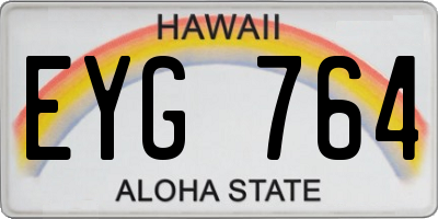 HI license plate EYG764