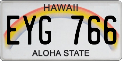 HI license plate EYG766