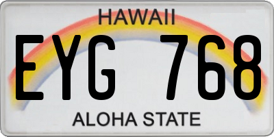 HI license plate EYG768