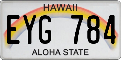 HI license plate EYG784