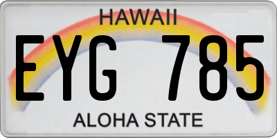 HI license plate EYG785