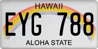 HI license plate EYG788