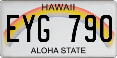 HI license plate EYG790