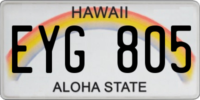 HI license plate EYG805