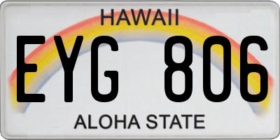 HI license plate EYG806