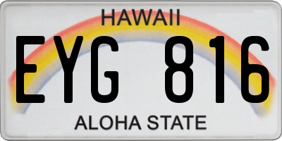 HI license plate EYG816