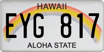 HI license plate EYG817