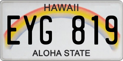 HI license plate EYG819