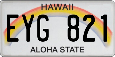 HI license plate EYG821