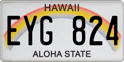 HI license plate EYG824