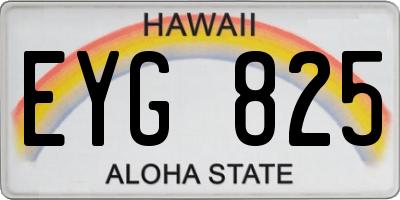 HI license plate EYG825