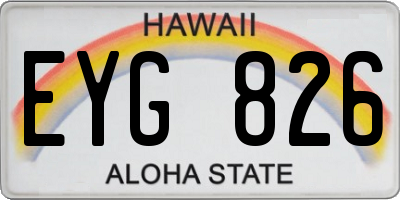 HI license plate EYG826