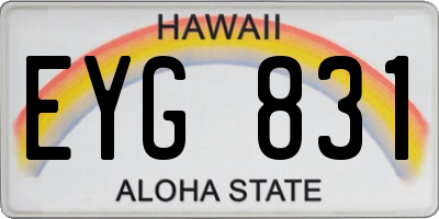 HI license plate EYG831