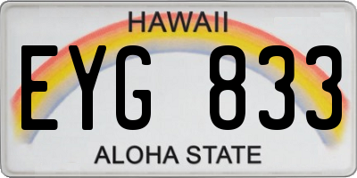 HI license plate EYG833