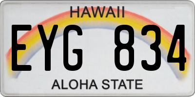HI license plate EYG834