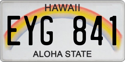 HI license plate EYG841