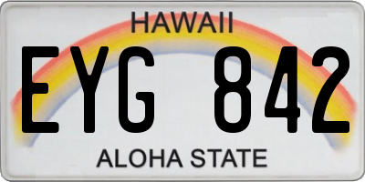 HI license plate EYG842