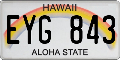 HI license plate EYG843