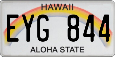 HI license plate EYG844