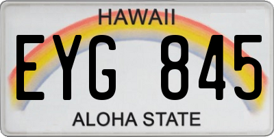 HI license plate EYG845