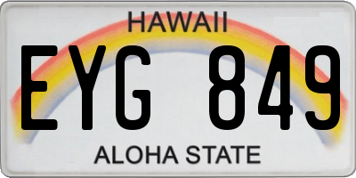 HI license plate EYG849