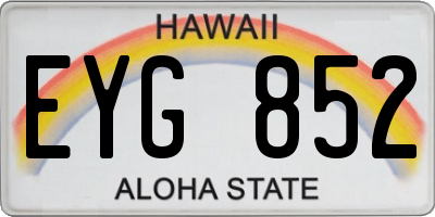 HI license plate EYG852