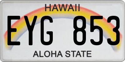 HI license plate EYG853