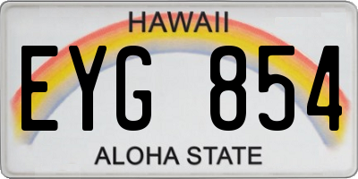HI license plate EYG854