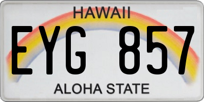 HI license plate EYG857