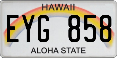 HI license plate EYG858