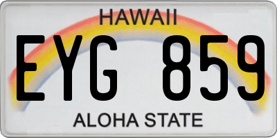 HI license plate EYG859