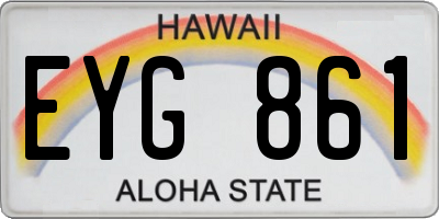 HI license plate EYG861