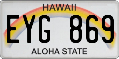 HI license plate EYG869